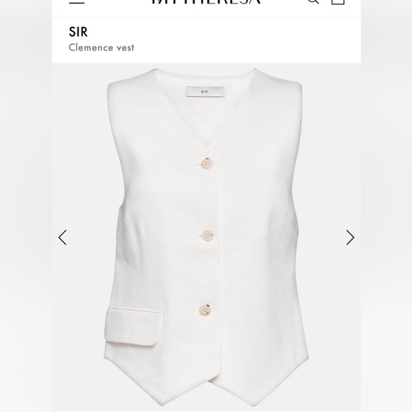 SIR the label White Linen Blend ‘Clemence’ Vest - Size Small - Picture 2 of 3